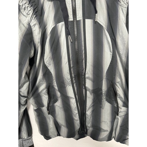 Lu Lu Lemon | black and gray women's thin dance studio zip up jacket | size 6 - Picture 5 of 9